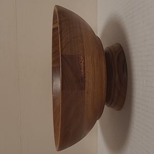 Large Wooden Bowl on Pedestal Handmade in India